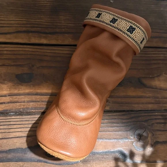 NWT Footskins USA DeerTan Leather Ankle Moccasin Slipper Boots - Picture 8 of 8